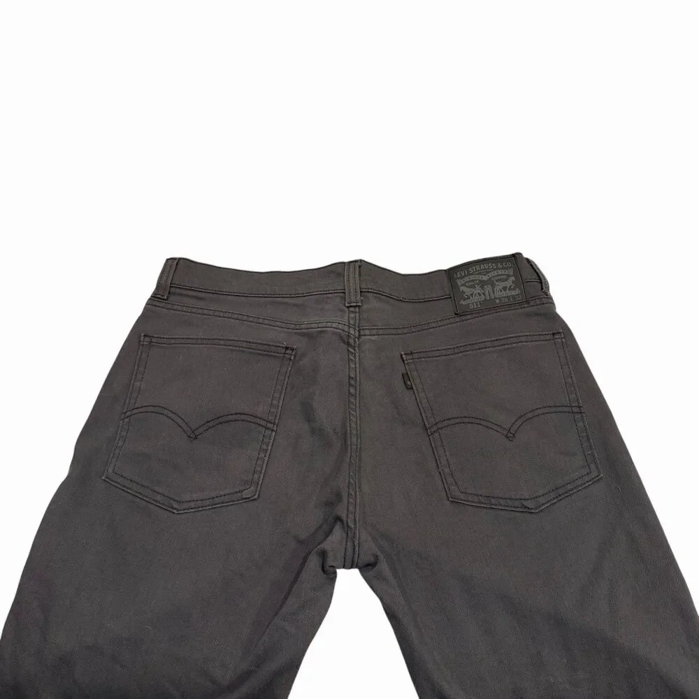 Levis‎ 511 Slim Fit Jeans Gray Denim Mens 36x32 Gray Straight Leg Stretch Pants